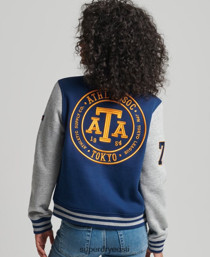 Superdry naised vanaaegne kollegiaalne pesapallisärgist bomber-jakk B2LT45751 Riietus merevägi