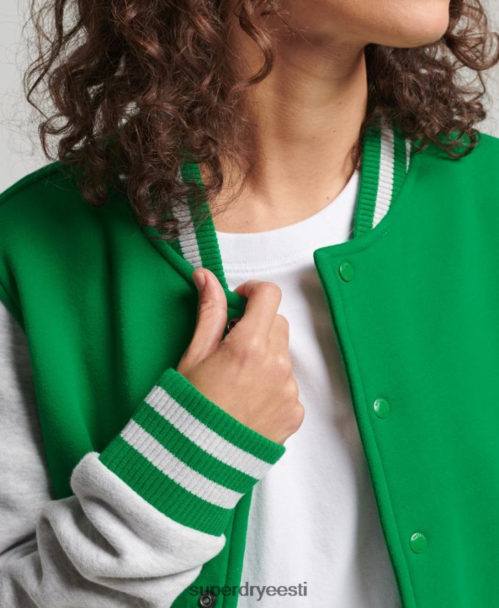 Superdry naised vintage ülikooli jersey bomber jope B2LT45943 Riietus roheline