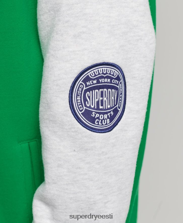 Superdry naised vintage ülikooli jersey bomber jope B2LT45943 Riietus roheline