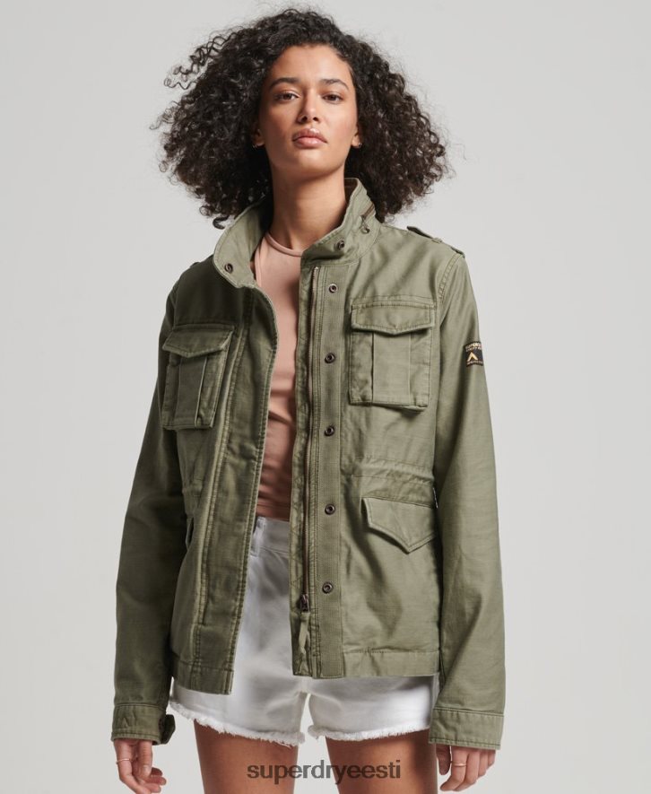Superdry naised vintage m65 jope B2LT41992 Riietus roheline