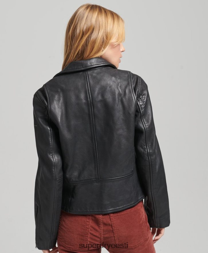 Superdry naised vintage nahast biker jope B2LT43819 Riietus tumehall