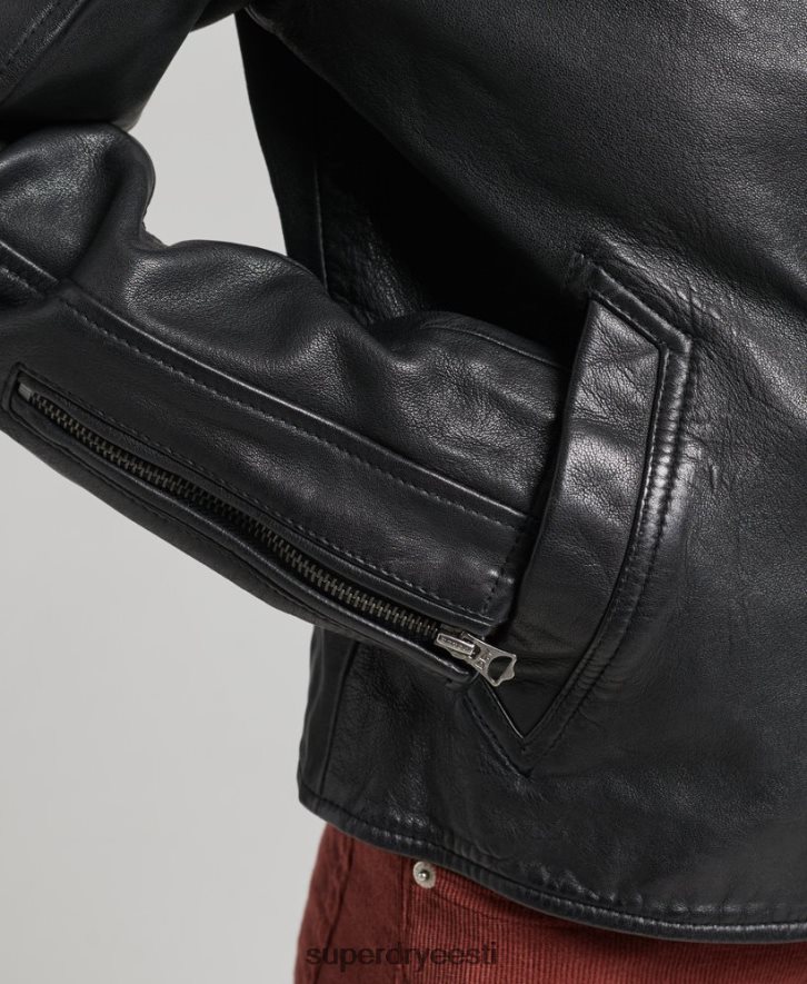 Superdry naised vintage nahast biker jope B2LT43819 Riietus tumehall