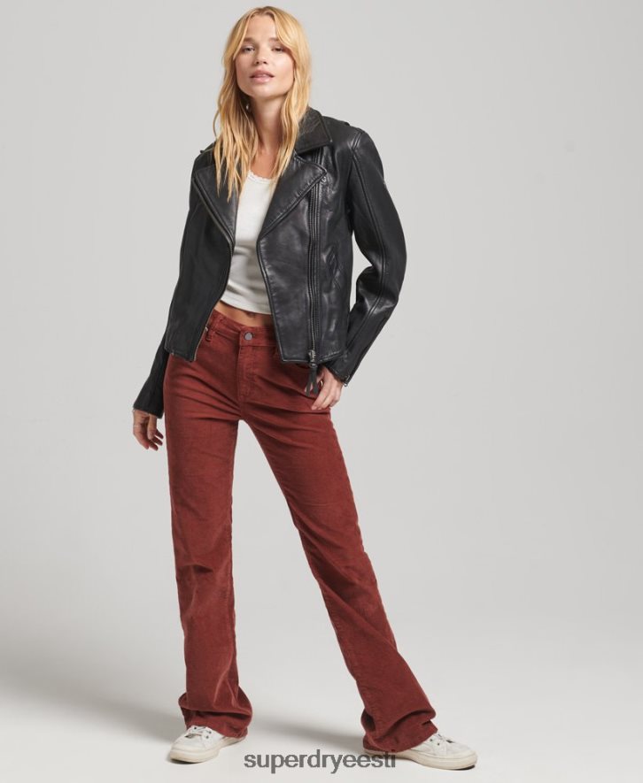 Superdry naised vintage nahast biker jope B2LT43819 Riietus tumehall
