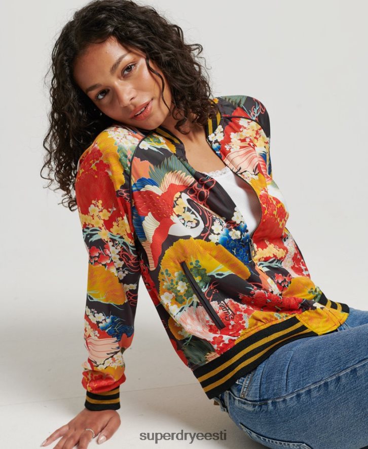 Superdry naised vintage trükitud suikajan jope B2LT43521 Riietus mitu