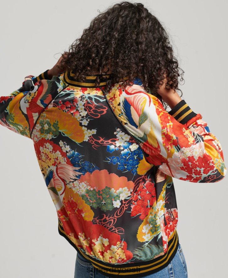 Superdry naised vintage trükitud suikajan jope B2LT43521 Riietus mitu