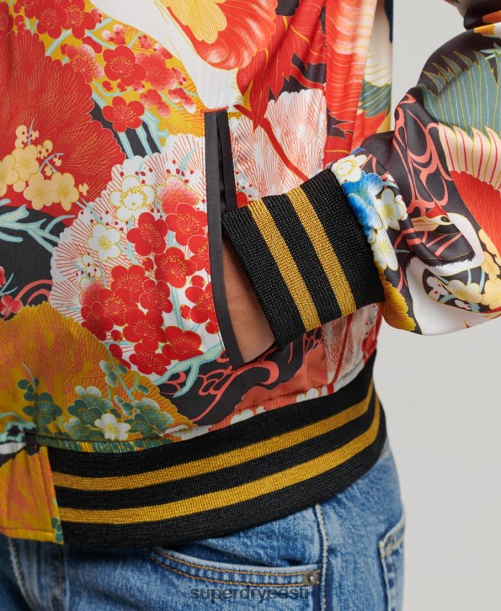 Superdry naised vintage trükitud suikajan jope B2LT43521 Riietus mitu