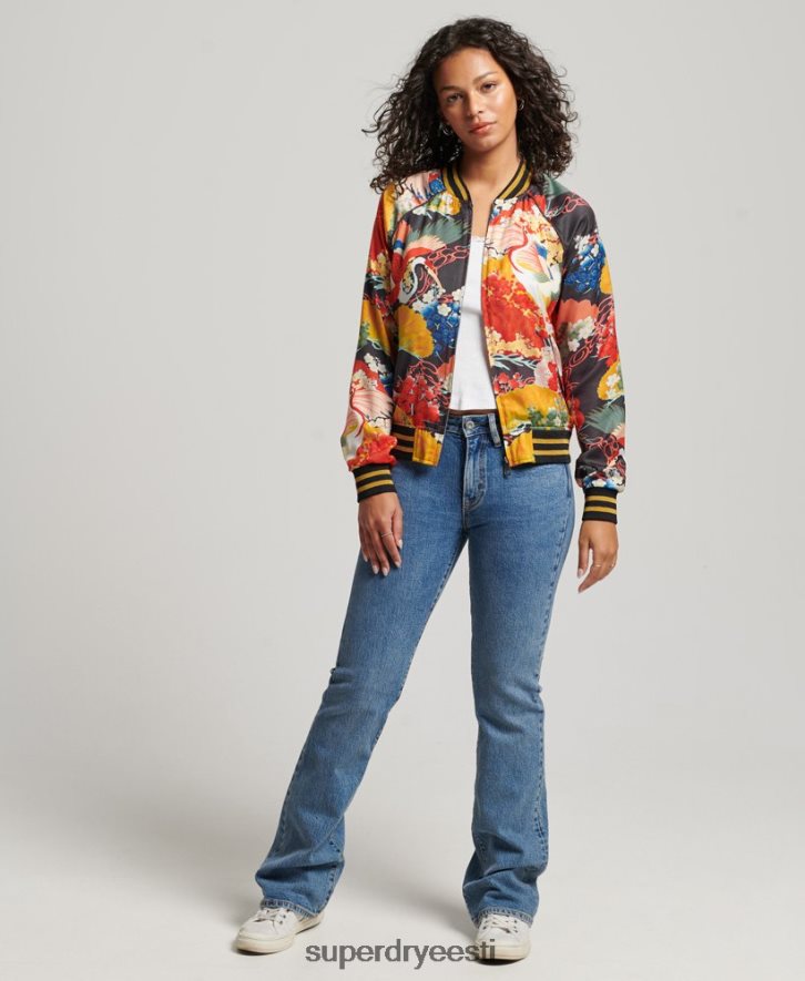 Superdry naised vintage trükitud suikajan jope B2LT43521 Riietus mitu