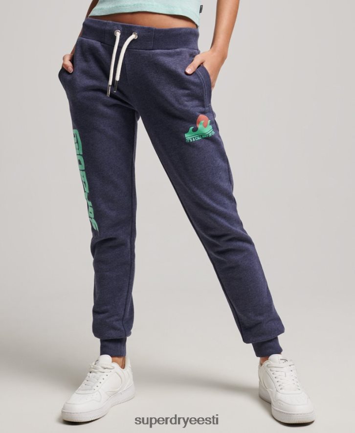 Superdry naised cali väljalõikega harjamata sörkijad B2LT43916 Riietus merevägi