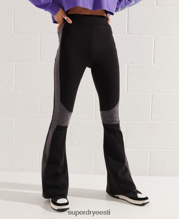 Superdry naised mägi kõrgendatud flare jogger B2LT43949 Riietus must