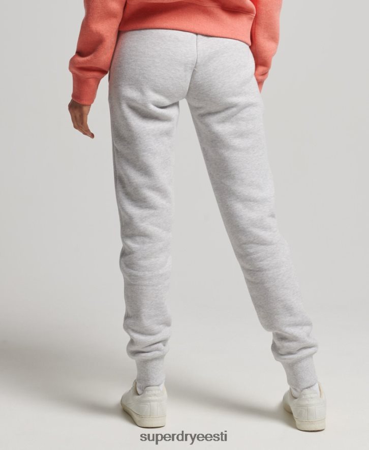 Superdry naised orgaanilisest puuvillast vintage logoga tikitud jooksupüksid B2LT43924 Riietus helehall