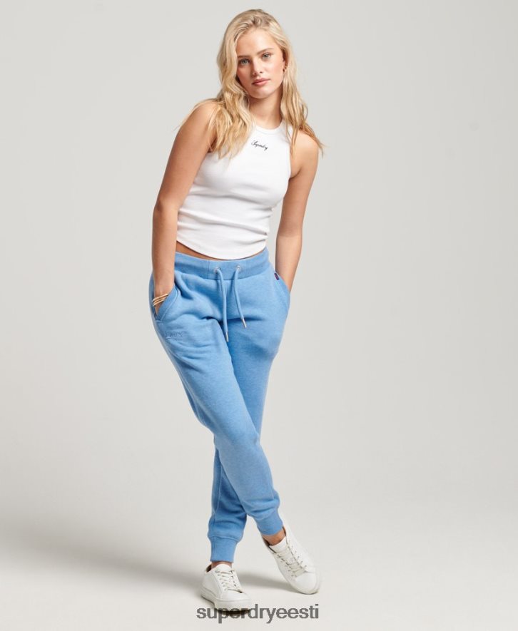 Superdry naised vintage logoga tikitud sörkijad B2LT42265 Riietus sinine