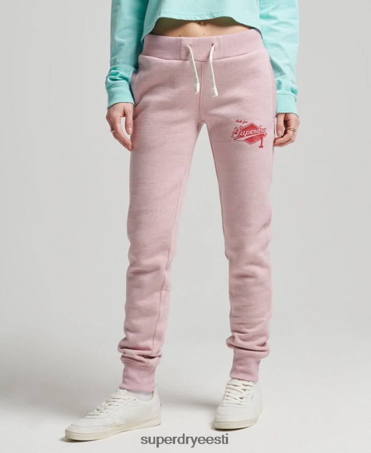 Superdry naised vintage skripti stiilis kollegiaalsed sörkijad B2LT46577 Riietus roosa