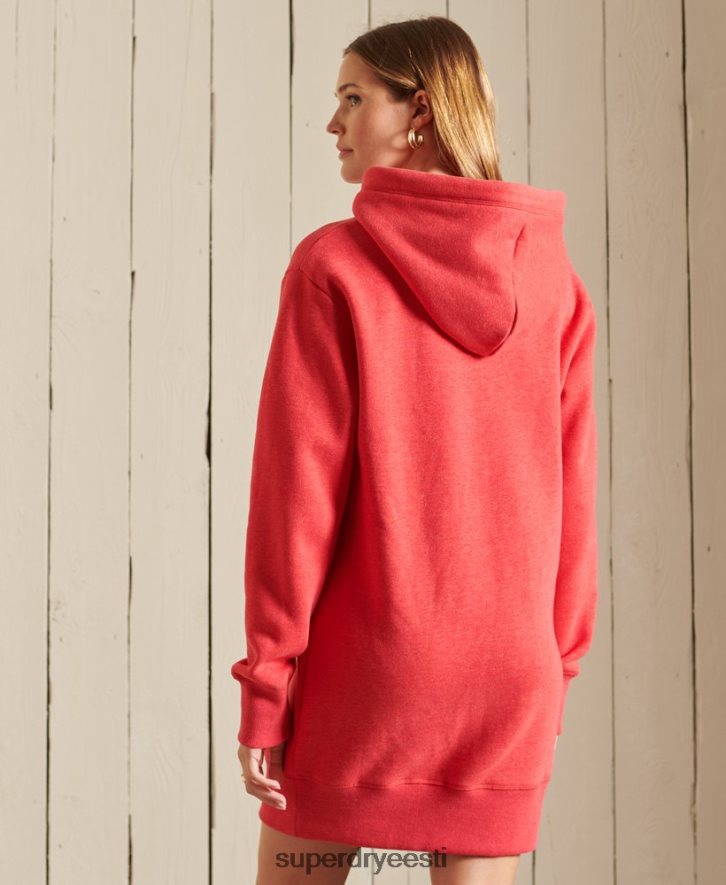 Superdry naised Vintage logoga tikitud kapuutsiga kleit B2LT42540 Riietus punane
