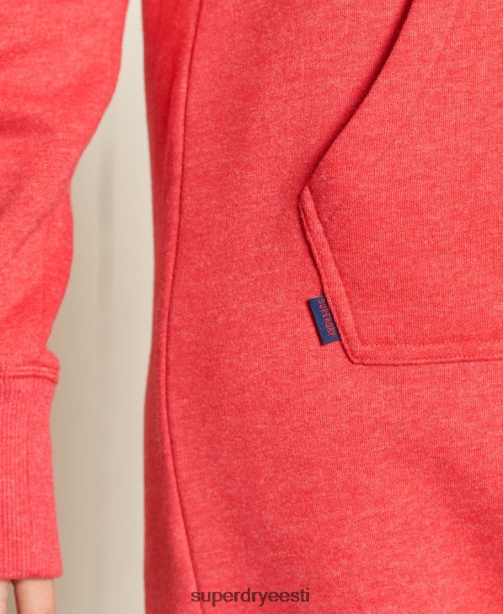 Superdry naised Vintage logoga tikitud kapuutsiga kleit B2LT42540 Riietus punane
