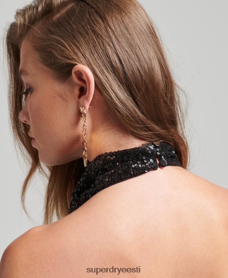 Superdry naised litritega päitsetega kaelusega minikleit B2LT42502 Riietus must