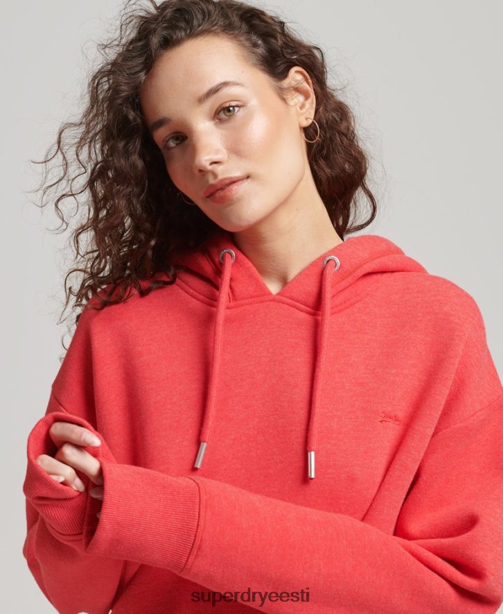 Superdry naised orgaanilisest puuvillast tikitud logoga higikleit B2LT42462 Riietus punane