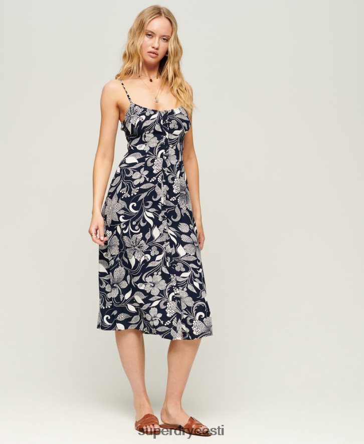Superdry naised prindinööbiga cami midi kleit B2LT42043 Riietus merevägi