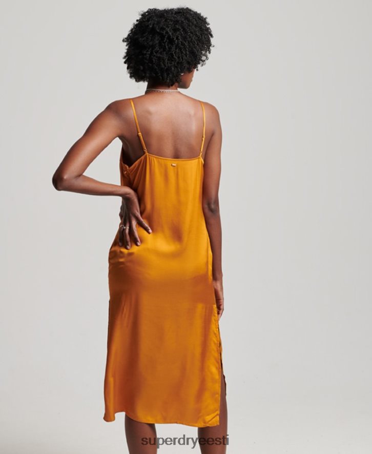 Superdry naised satiinist cami midi kleit B2LT42500 Riietus oranž