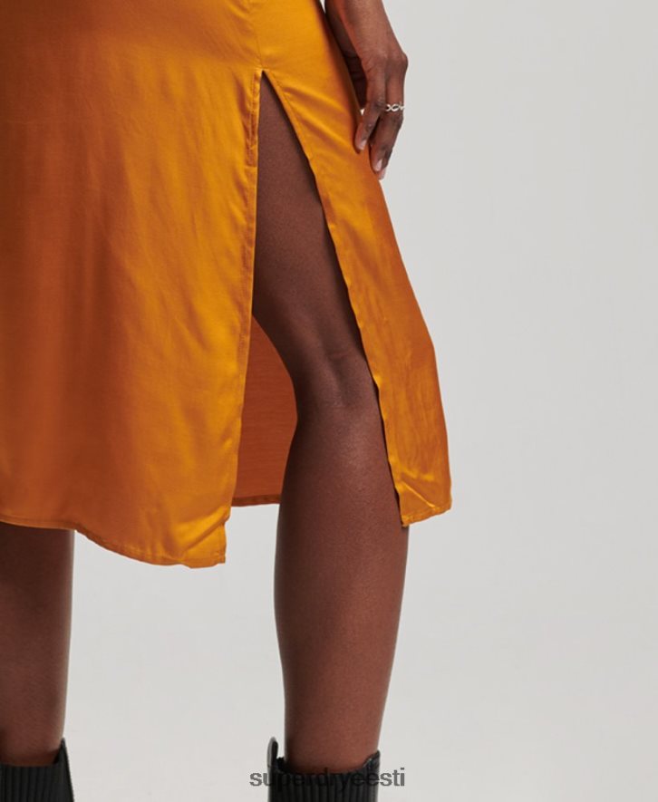 Superdry naised satiinist cami midi kleit B2LT42500 Riietus oranž