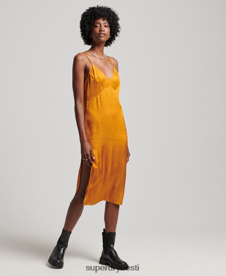 Superdry naised satiinist cami midi kleit B2LT42500 Riietus oranž