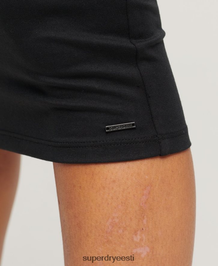 Superdry naised t tagumine jersey midi kleit B2LT42395 Riietus must