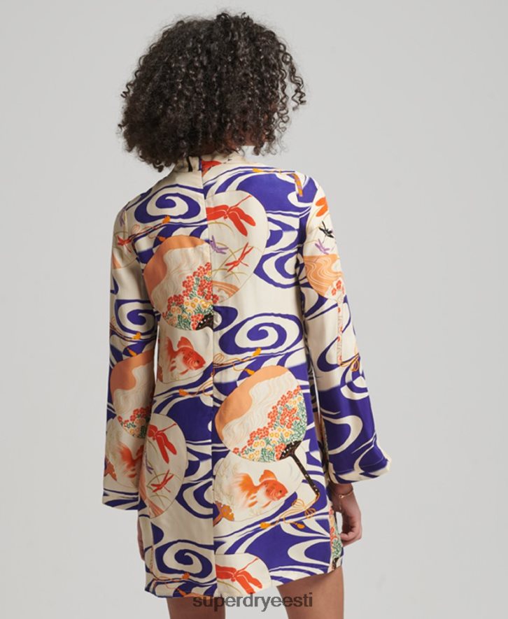 Superdry naised trükitud pikkade varrukatega minikleit B2LT42467 Riietus mitu