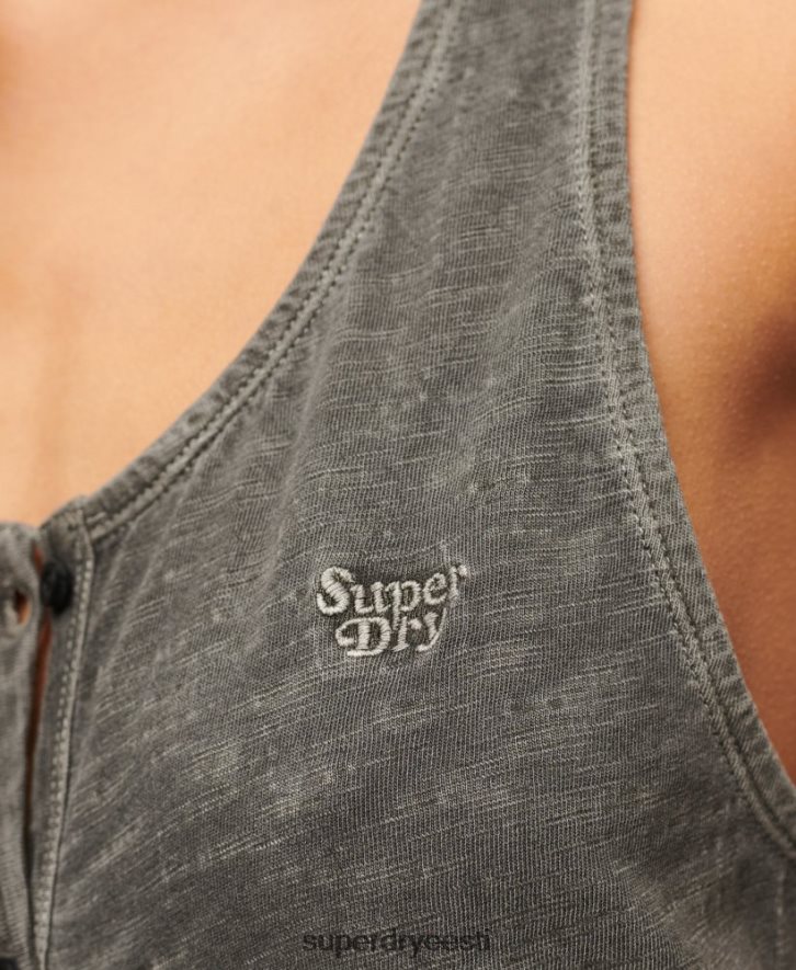 Superdry naised vintage jersey nööbiga midi kleit B2LT42139 Riietus tumehall