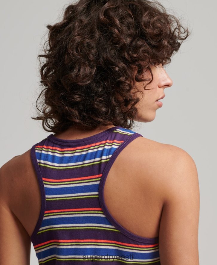 Superdry naised vintage triibuline võidusõitja kleit B2LT42470 Riietus pruun