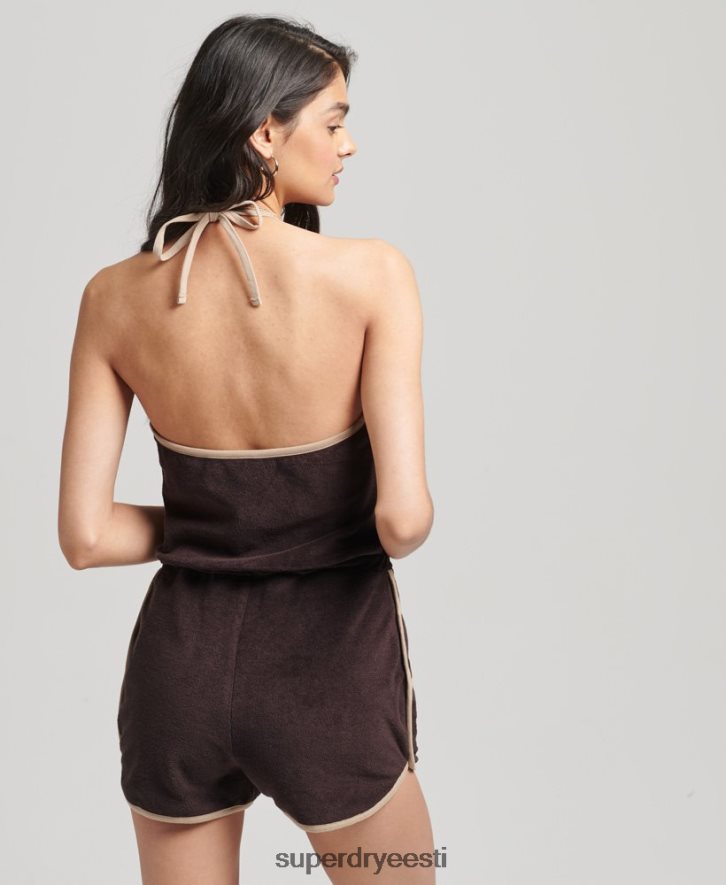 Superdry naised vintage päitsetega rätikuga mängukostüüm B2LT44103 Riietus pruun