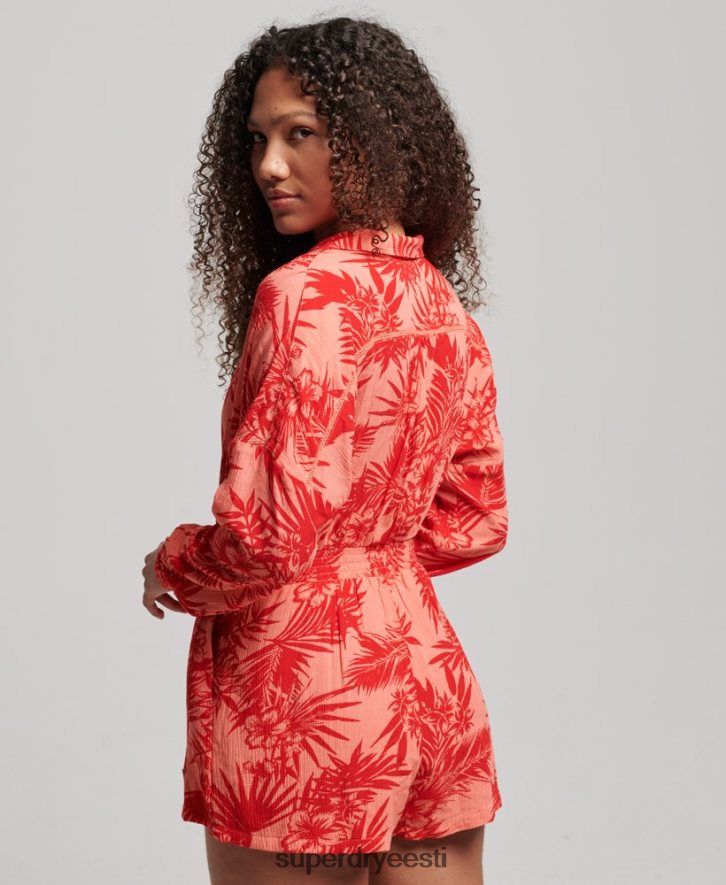 Superdry naised vintage rannamängukostüüm B2LT44097 Riietus korallid