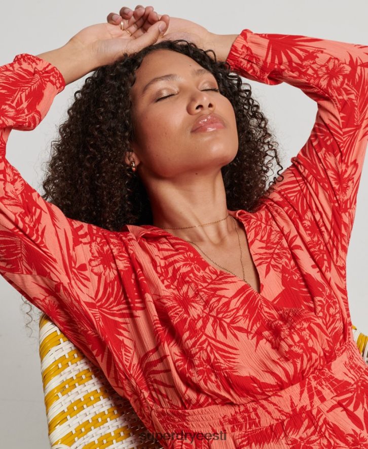 Superdry naised vintage rannamängukostüüm B2LT44097 Riietus korallid