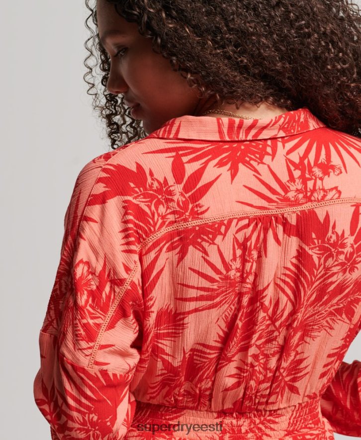 Superdry naised vintage rannamängukostüüm B2LT44097 Riietus korallid