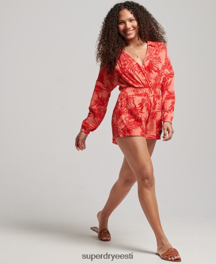 Superdry naised vintage rannamängukostüüm B2LT44097 Riietus korallid