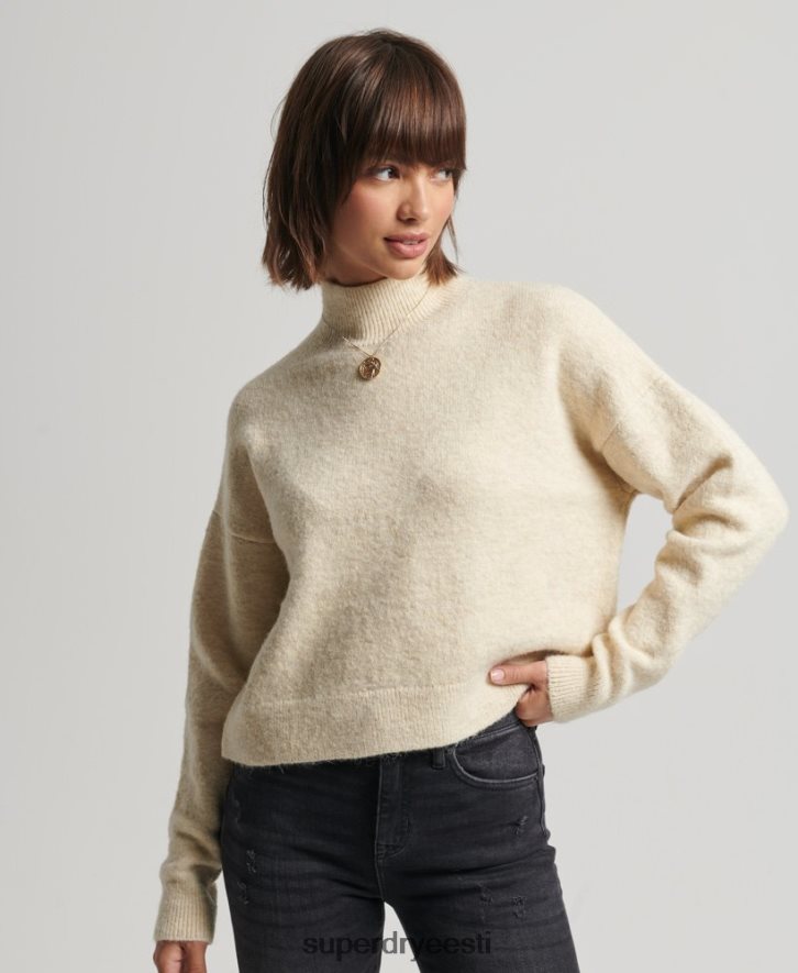 Superdry naised Vintage hädavajalik trikookkaelusega kampsun B2LT46592 Riietus kreem