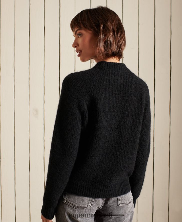 Superdry naised alpaka segu meeskonnaga hüppaja B2LT46723 Riietus must