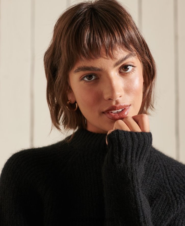 Superdry naised alpaka segu meeskonnaga hüppaja B2LT46723 Riietus must