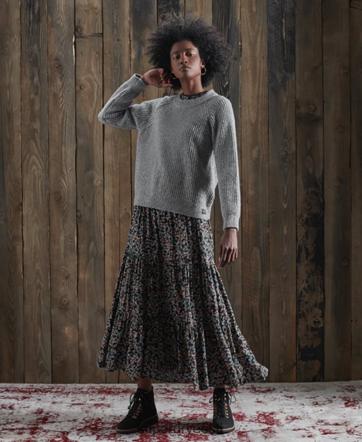 Superdry naised freya tweedi meeskonna hüppaja B2LT46766 Riietus helehall