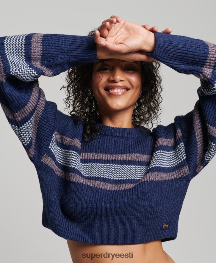 Superdry naised kärbitud klassikaline meeskonna hüppaja B2LT43957 Riietus merevägi