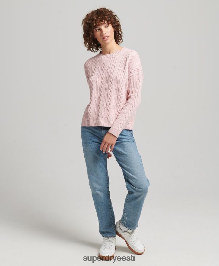Superdry naised langenud õla tross koo meeskonnakaelusega džemper B2LT43970 Riietus roosa