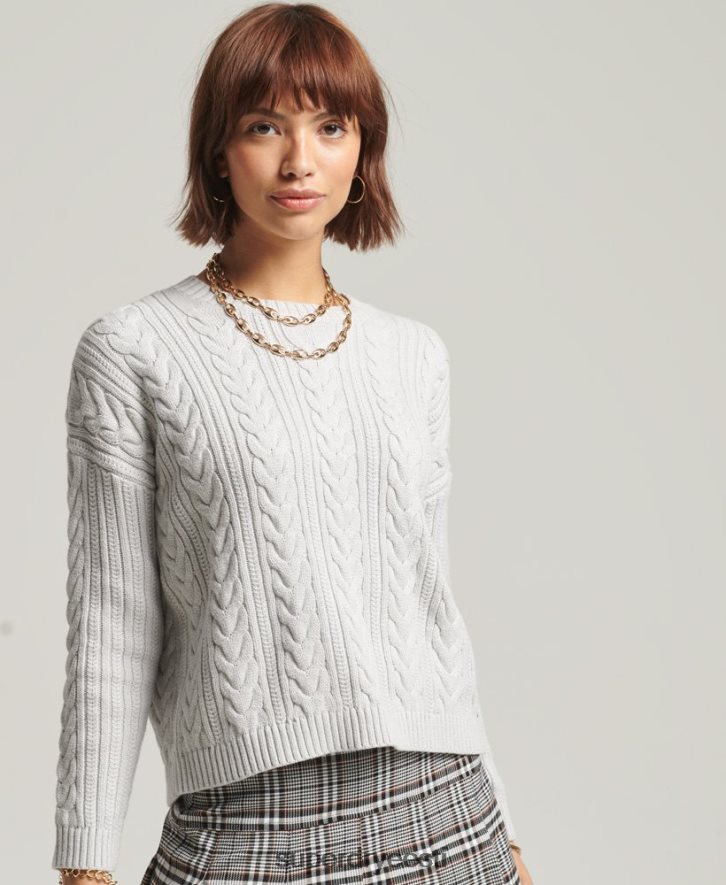 Superdry naised langenud õla tross koo meeskonnakaelusega džemper B2LT44024 Riietus helehall