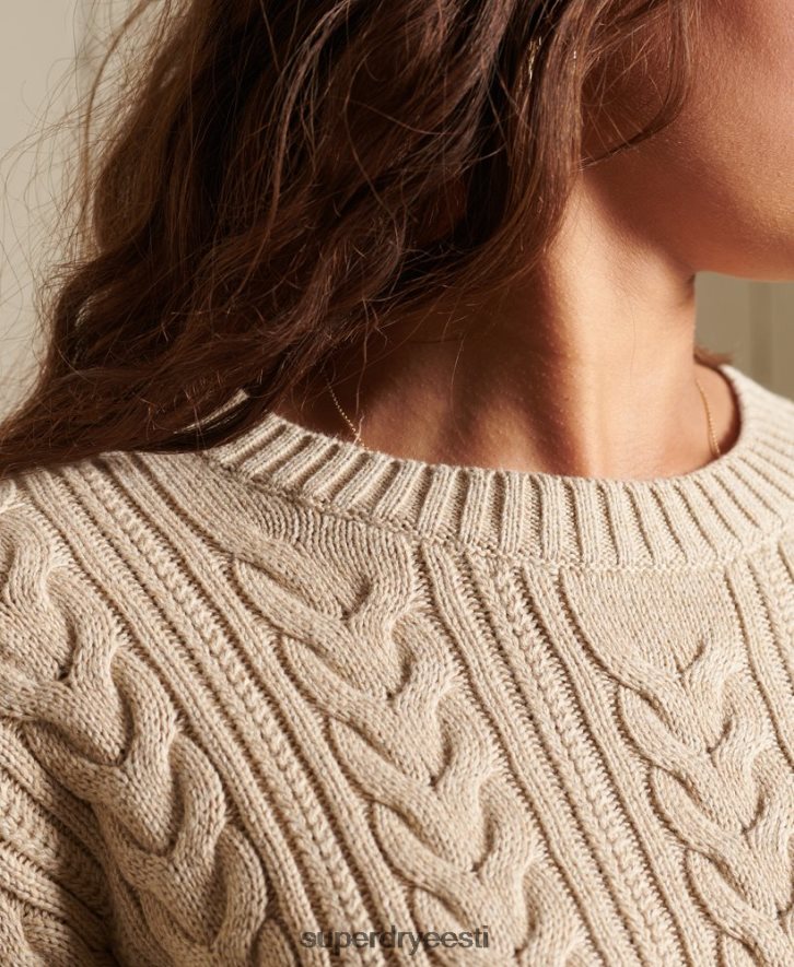 Superdry naised langenud õla tross koo meeskonnakaelusega džemper B2LT44026 Riietus beež
