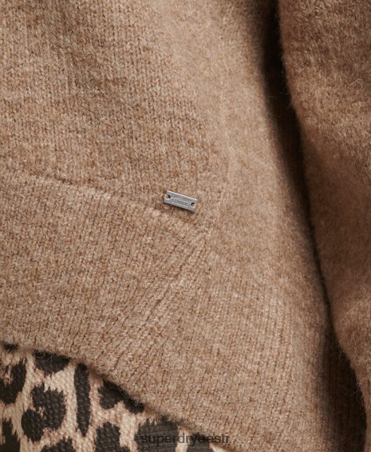 Superdry naised ülisuur v-kaelusega džemper B2LT43958 Riietus beež