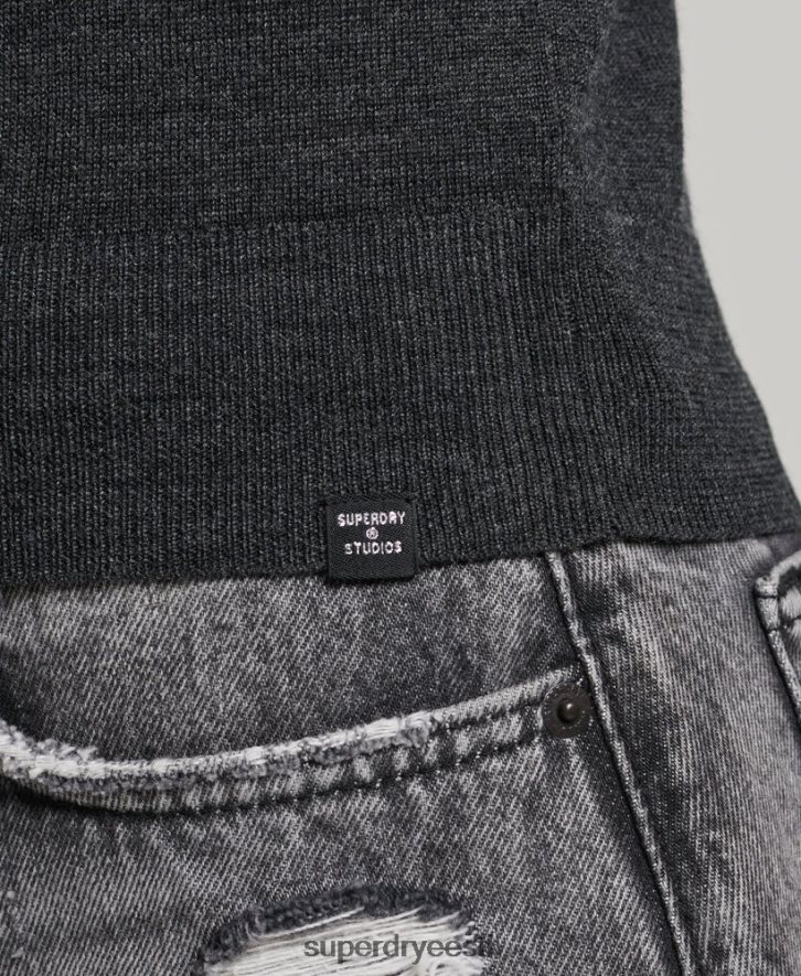Superdry naised meriino kaelusega kootud vesti topp B2LT42976 Riietus tumehall