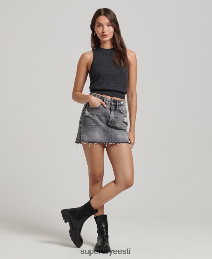 Superdry naised meriino kaelusega kootud vesti topp B2LT42976 Riietus tumehall