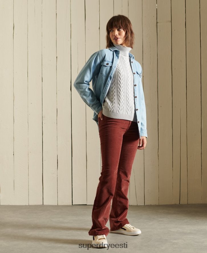 Superdry naised tilk õlg tross rull kaela hüppaja B2LT44002 Riietus hall