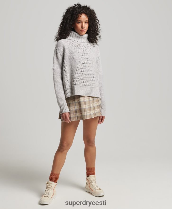 Superdry naised turske kaablirulli kaelaga hüppaja B2LT44010 Riietus valge