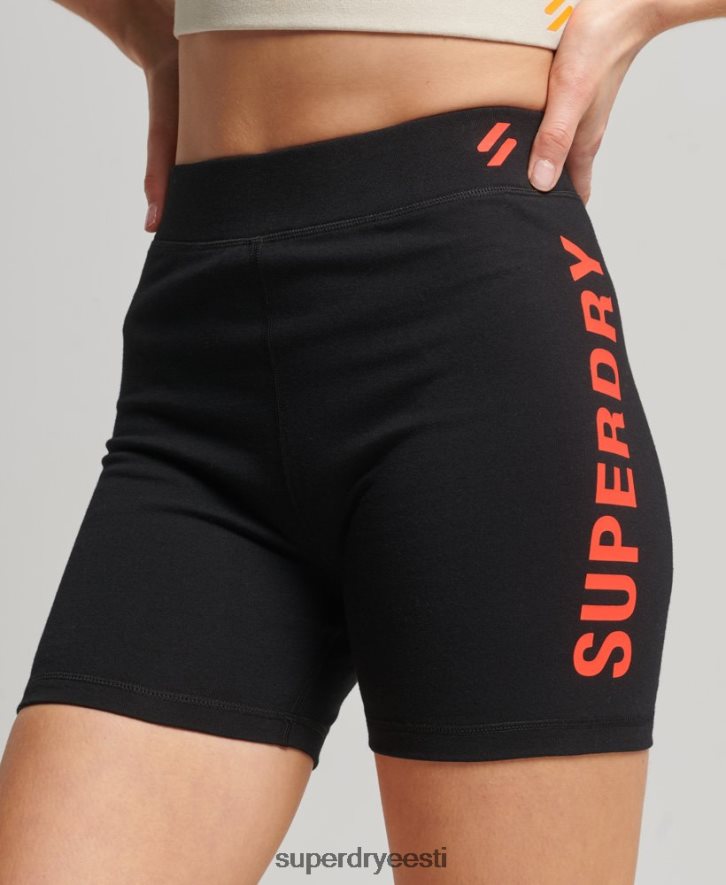 Superdry naised Code core sport tsikli lühikesed püksid B2LT43131 Riietus must