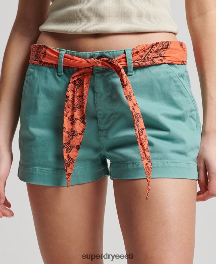 Superdry naised chino kuumad lühikesed püksid B2LT42053 Riietus roheline