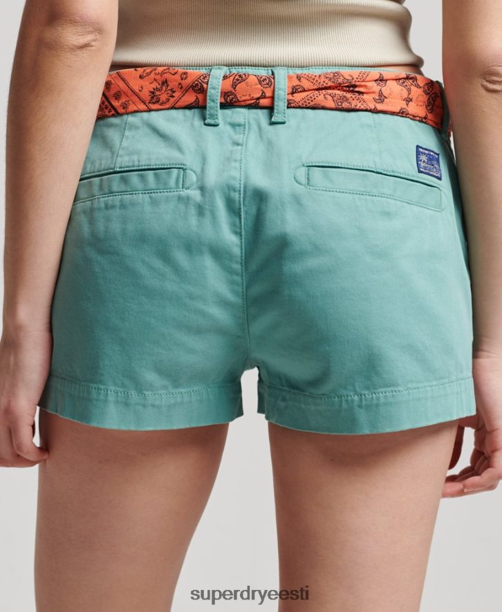 Superdry naised chino kuumad lühikesed püksid B2LT42053 Riietus roheline