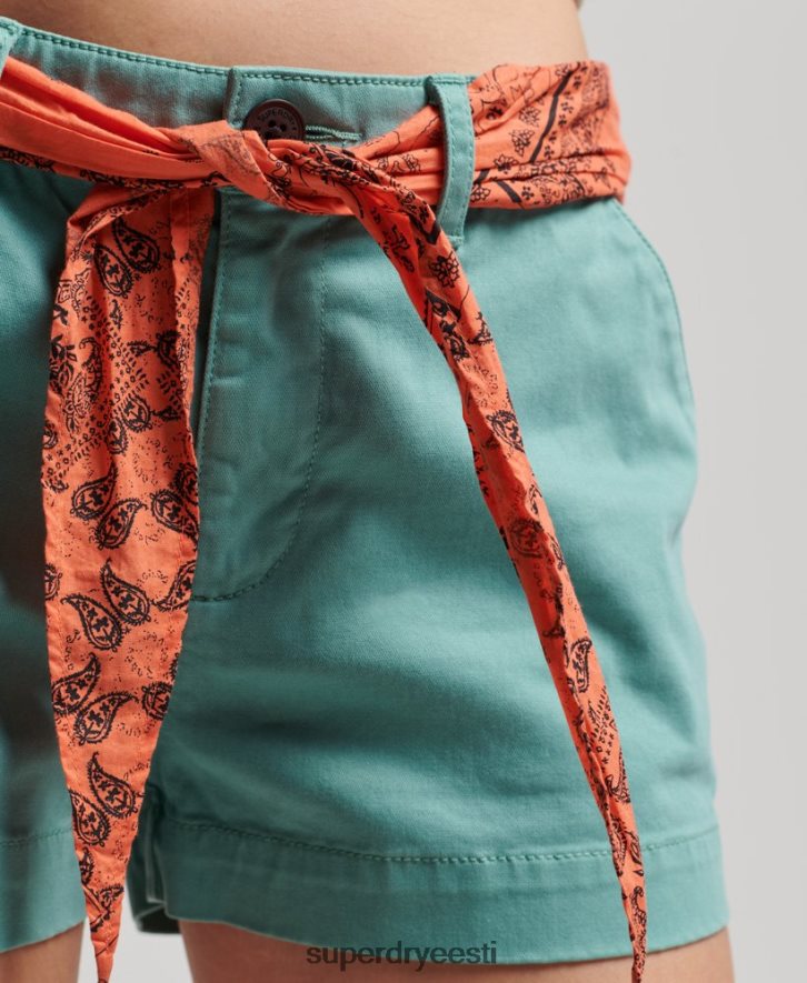 Superdry naised chino kuumad lühikesed püksid B2LT42053 Riietus roheline